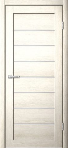Межкомнатная дверь - S18 белая лиственница с матовым стеклом